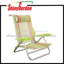 Al aire libre se relaja la silla de aluminio, silla de playa con la almohada